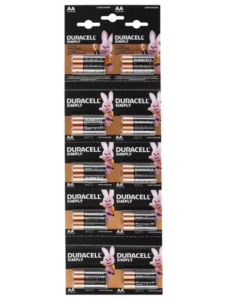 батарейка щелочная Duracell LR6/AA SIMPLY 2*10 20BL 