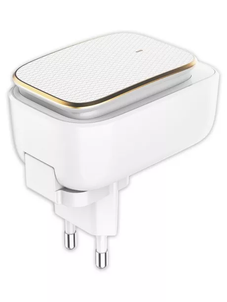 зарядное устройство с ночником LDNIO A3305 Touch LED lamp and 3 USB charger white gold