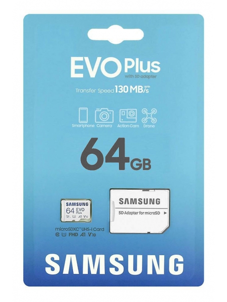 карта памяти Samsung 64Gb microSDXC Class 10 EVO PLUS MB-MC64KA/EU 