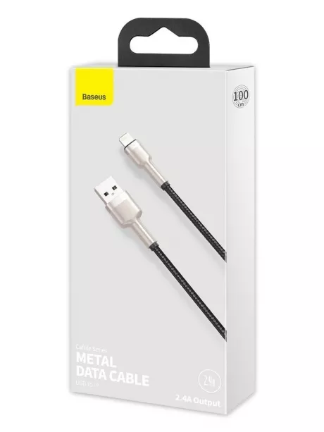 кабель передачи данных Baseus Cafule Series Metal Data Cable USB to IP 2.4A 1m black