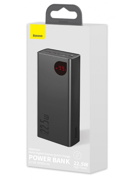 внешний аккумулятор Baseus Adaman Metal Digital Display QC Power Bank 22.5W 30000mAh tarnish