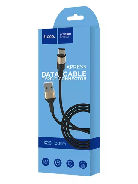 кабель передачи данных Hoco X26 Xpress Type-C 1m black &amp; gold