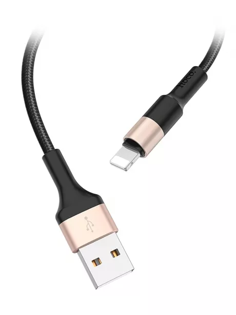 кабель передачи данных Hoco X26 Xpress lightning 1m black &amp; gold