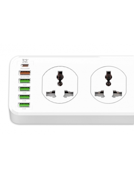 сетевой фильтр LDNIO SC10610 5USB*1TypeC*10 розеток 2м white