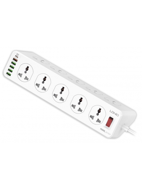 сетевой фильтр LDNIO SC10610 5USB*1TypeC*10 розеток 2м white