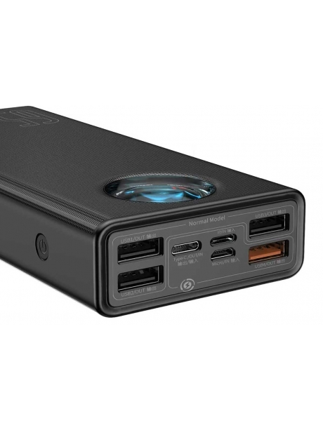 внешний аккумулятор с подсветкой и Power Delivery Baseus Amblight Digital Display Quick Charge Power Bank 30000mAh black