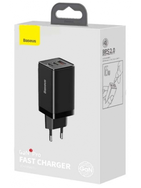 быстрая зарядка для смартфона и ноутбука Baseus GaN3 Pro Fast Charger 2C+U 65W black