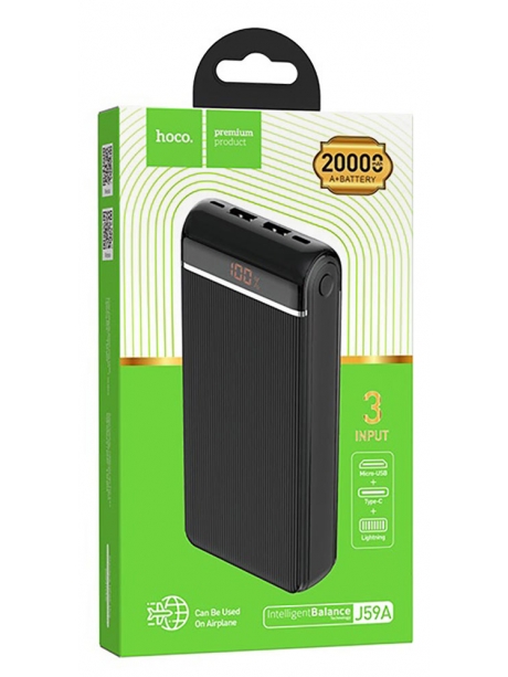 внешний аккумулятор Hoco J59A Famous mobile power bank(20000mAh) black