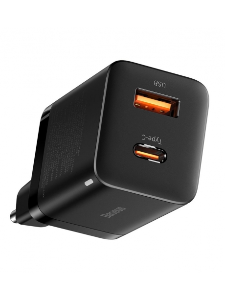 сетевая зарядка для телефона и планшета Baseus Super Si Pro Quick Charger C+U 30W black