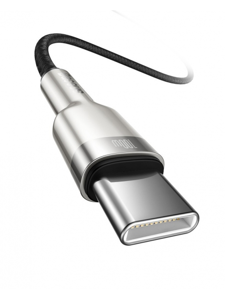 зарядный кабель для MacBook и iPhone Baseus Cafule Series Metal Data Cable Type-C to Type-C 100W 1m black