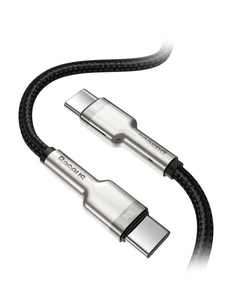 зарядный кабель для MacBook и iPhone Baseus Cafule Series Metal Data Cable Type-C to Type-C 100W 1m black