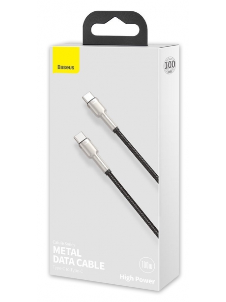 зарядный кабель для MacBook и iPhone Baseus Cafule Series Metal Data Cable Type-C to Type-C 100W 1m black