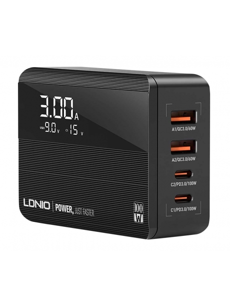 настольное зарядное устройство LDNIO A4809C GaN 100W PD Super desktop charger black