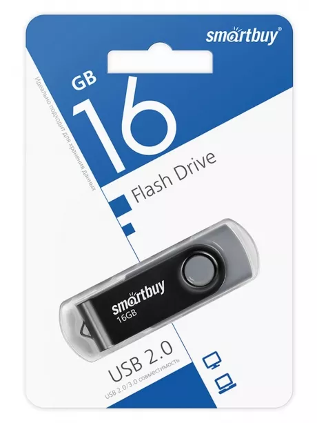 флешка USB SmartBuy Twist 16Gb black