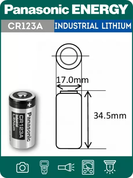 батарейка литиевая 3V Panasonic CR123A INDUSTRIAL 