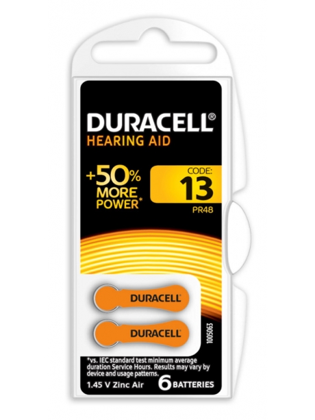 батарейки для слуховых аппаратов Duracell ZA13/PR48-6BL ACTIVAIR 
