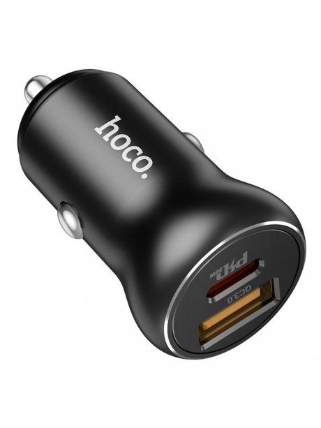 автомобильное зарядное устройство Hoco NZ5 Smooth road PD30W+QC3.0 black