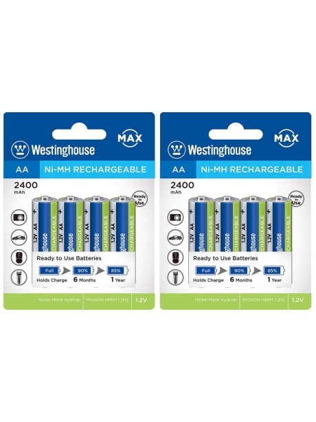аккумуляторы Westinghouse 2400 mAh  R6/AA 8шт. 