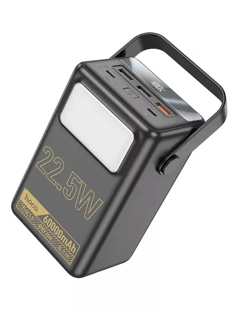 внешний аккумулятор со светильником Hoco J110 Powerful 22.5W compatible power bank(60000mAh) black