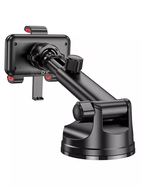 держатель для телефона на присоске Hoco H22 Dragon automatic clamping car holder (center console) red and black