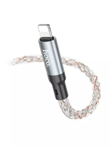 кабель для быстрой зарядки iPhone Hoco U112 Shine PD charging data cable for iP gray