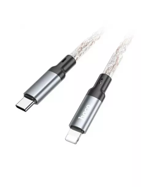 кабель для быстрой зарядки iPhone Hoco U112 Shine PD charging data cable for iP gray
