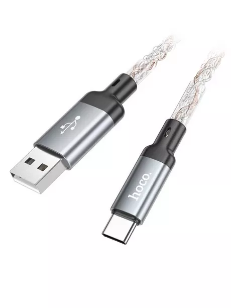 кабель для зарядки Hoco U112 Shine charging data cable for Type-C gray