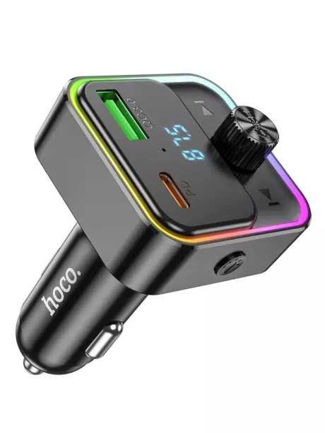 АЗУ с bluetooth FM трансмиттером Hoco E81 Fantasy PD30W+QC3.0 car BT FM transmitter black