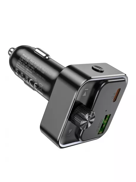 АЗУ с bluetooth FM трансмиттером Hoco E81 Fantasy PD30W+QC3.0 car BT FM transmitter black