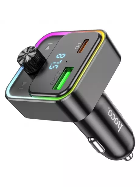 АЗУ с bluetooth FM трансмиттером Hoco E81 Fantasy PD30W+QC3.0 car BT FM transmitter black