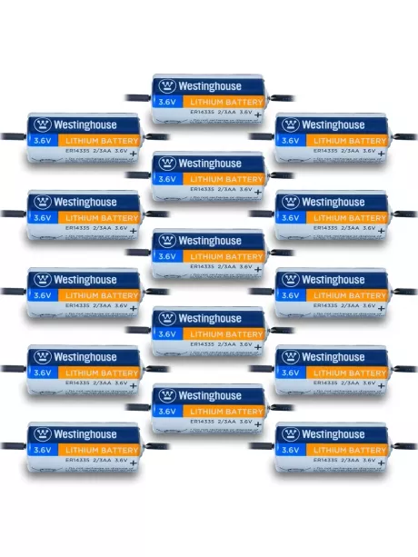 литиевые батарейки 3.6v Westinghouse ER 14335Y (2/3AA) axial wires 15шт. 