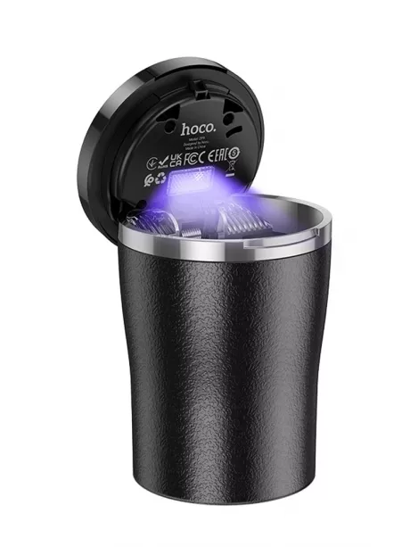 контейнер для мусора Hoco ZP9 Solar car ashtray black