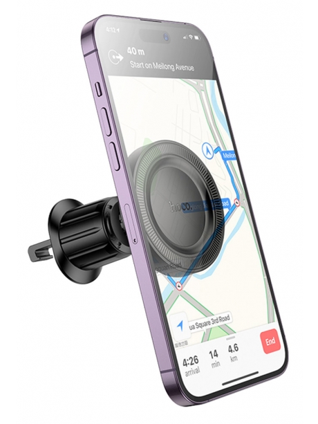 магнитный держатель для MagSafe Hoco H56 Show ring magnetic car holder (air outlet) black