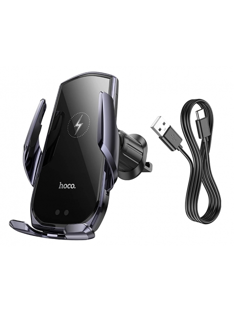 держатель для смартфона с беспроводной зарядкой Hoco CA202 Plus Enlightener infrared induction wireless charging holde black/metal gray