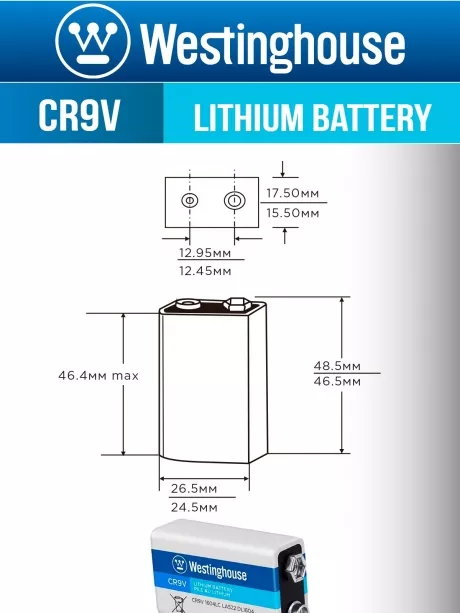 батарейка Westinghouse CR9V Lithium 3шт. 